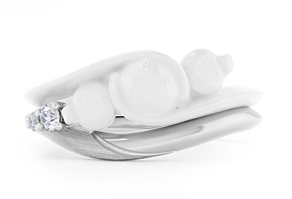 Scanned engagement ring and fitted wedding ring CAD