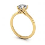 Cushion cut Engagement Ring RS1 Yellow 3D