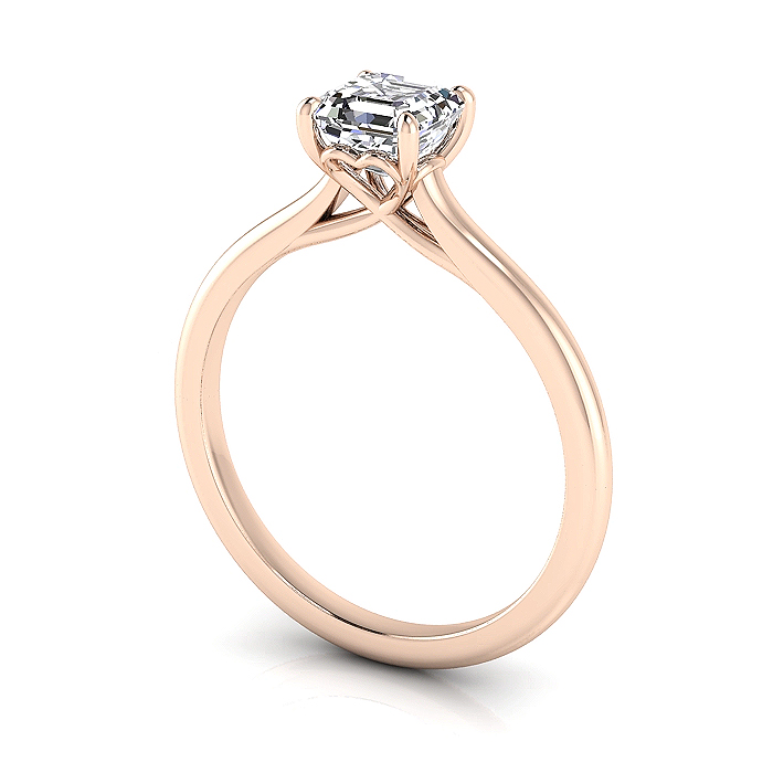 Asscher cut Diamond Ring, RS1, Rose Gold Asscher cut Diamond Ring, RS1, Rose Gold