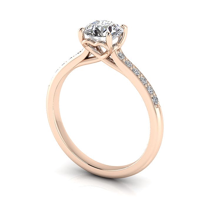 Diamond Ring, RSA1R, Rose Gold, 3D Diamond Ring, RSA1R, Rose Gold, 3D