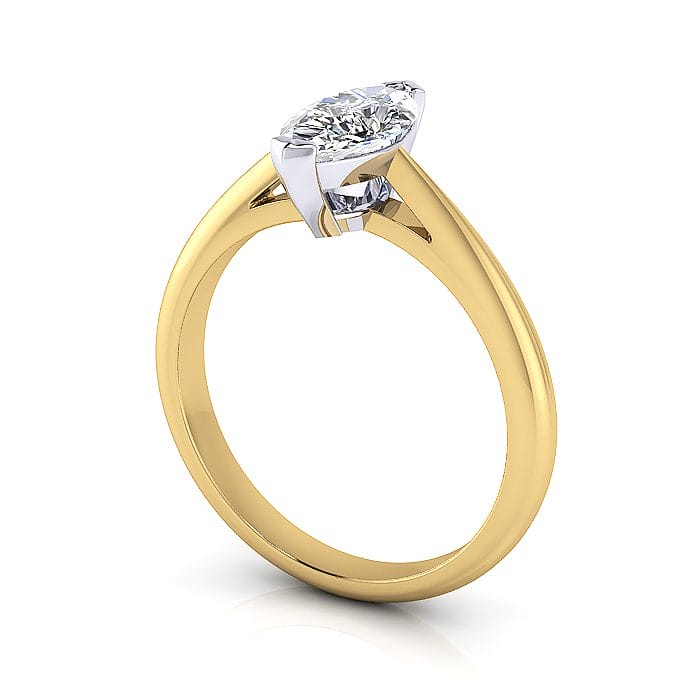 Marquise Diamond Ring, Yellow Gold, 3D RS5 Marquise Diamond Ring, Yellow Gold, 3D RS5