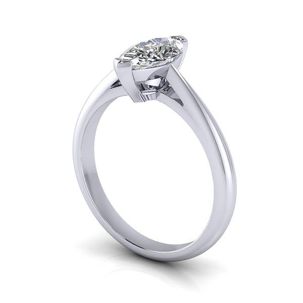 Marquise Engagement Ring, Platinum, RS5, 3D