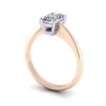Radiant Engagement Ring, Rose Gold, RS6 3D Radiant Engagement Ring, Rose Gold, RS6 3D