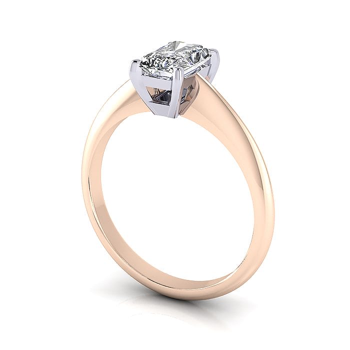 Radiant Engagement Ring, Rose Gold, RS6 3D Radiant Engagement Ring, Rose Gold, RS6 3D