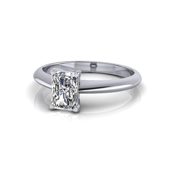 Video Radiant Engagement Ring, Yellow Gold, 3D Video Radiant Engagement Ring, Yellow Gold, 3D