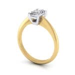 Radiant Engagement Ring, Yellow Gold, 3D
