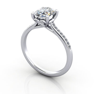 Thumb Oval Diamond Ring with Accents RSA1 Platinum 3D