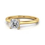 Asscher cut Diamond Ring RS1 Yellow LF