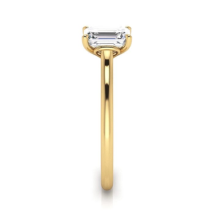 Emerald cut diamond ring yellow gold rs1 SV