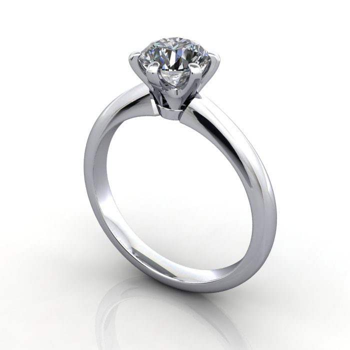 Engagement Ring, RS9, Platinum, 3D Thumbnail