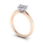 Heart Engagement Ring, RS7, Rose Gold, 3D Heart Engagement Ring, RS7, Rose Gold, 3D