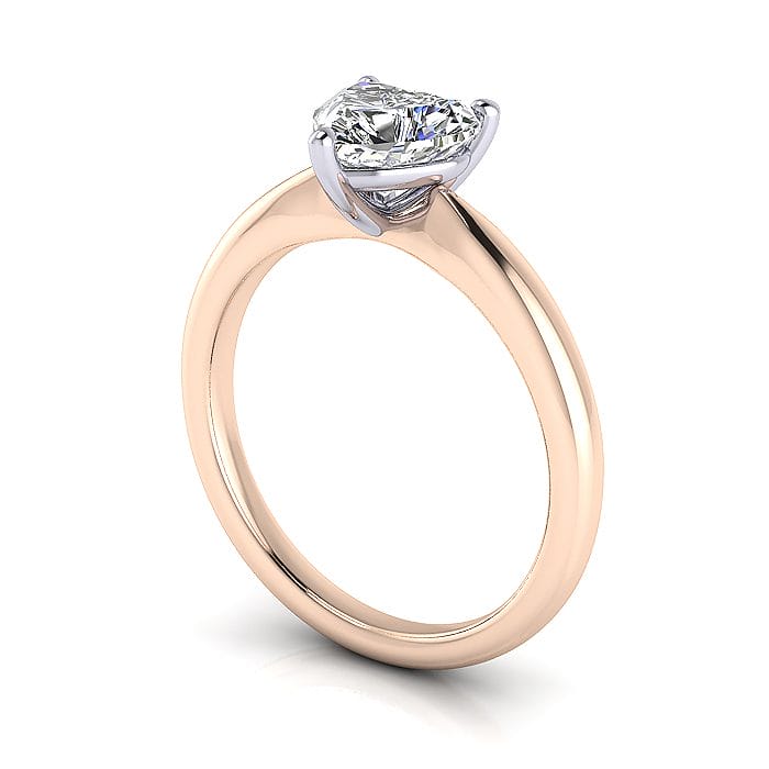 Heart Engagement Ring, RS7, Rose Gold, 3D Heart Engagement Ring, RS7, Rose Gold, 3D