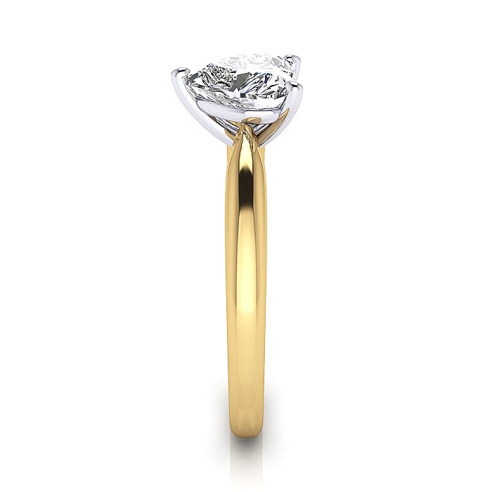 Heart Shaped Engagement Ring, RS7, Yellow Gold SV Heart Shaped Engagement Ring, RS7, Yellow Gold SV