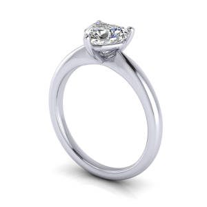 Heart shaped Engagement Ring, Platinum, RS7, 3D
