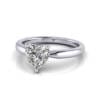 Heart shaped Engagement Ring, Platinum, RS7, LF