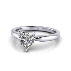 Heart shaped Engagement Ring, Platinum, RS7, LF