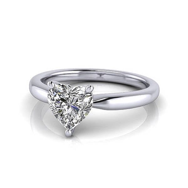 Heart shaped Engagement Ring, Platinum, RS7, LF