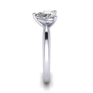 Heart shaped Engagement Ring, Platinum, RS7, SV