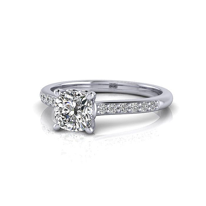 Engagement Ring, Platinum, Cushion Diamond, RSA1, LF