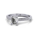 Engagement Ring, Platinum, Emerald Diamond, RSA1, LF Engagement Ring, Platinum, Emerald Diamond, RSA1, LF