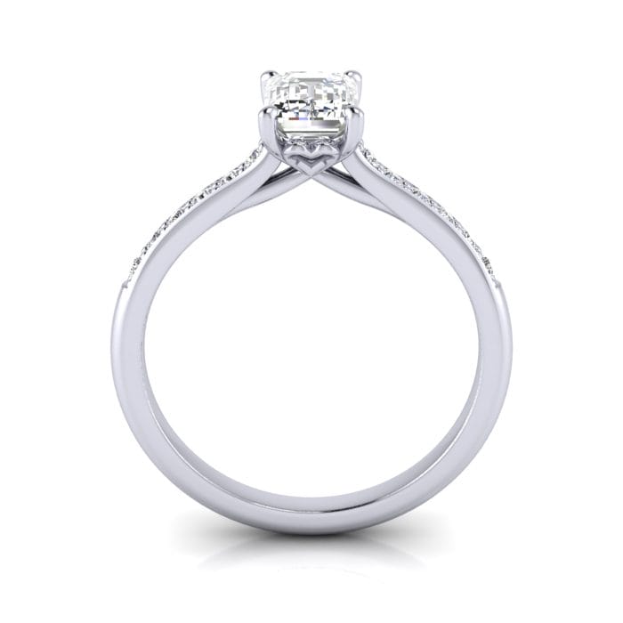 Engagement Ring, Platinum, Emerald Diamond, RSA1, TF Engagement Ring, Platinum, Emerald Diamond, RSA1, TF
