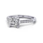 Engagement Ring, Platinum, Princess Cut Diamond, LF