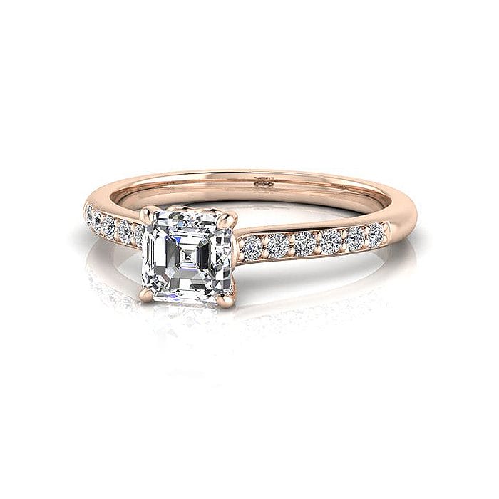 Engagement Ring, Rose Gold, Asscher Cut Diamond, LF