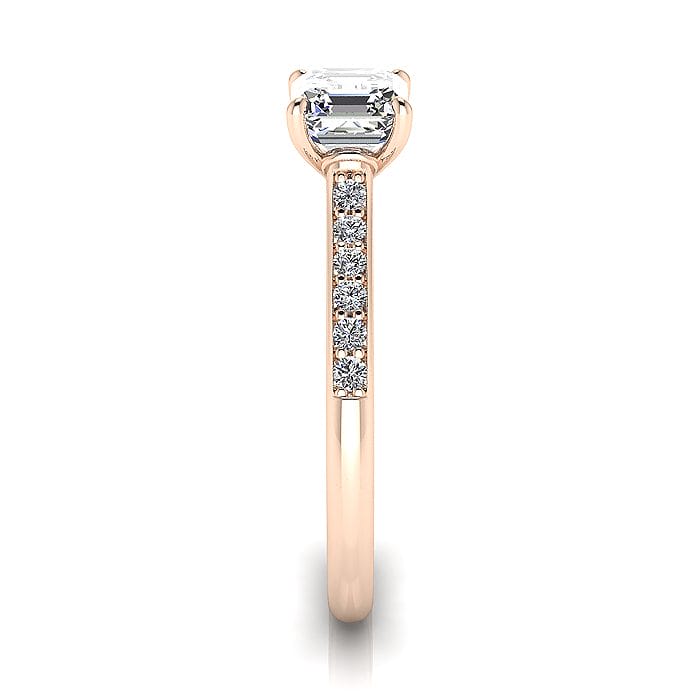 Engagement Ring, Rose Gold, Asscher Cut Diamond, SV