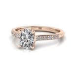 Engagement Ring, Rose Gold, Oval Cut Diamond, RSA1, LF