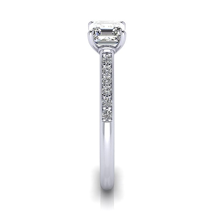 Engagement Ring, White Gold, Asscher Cut Diamond, SV