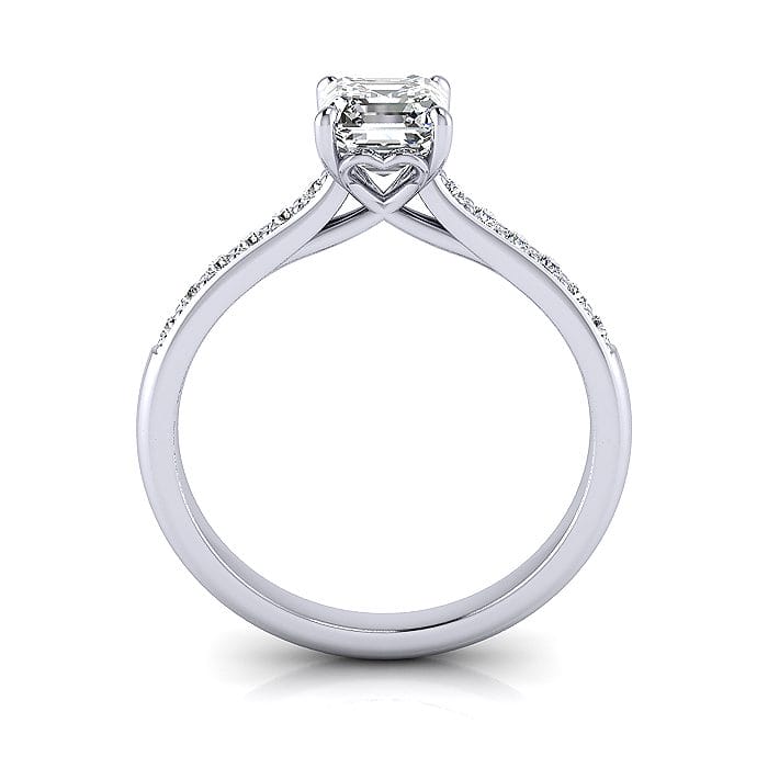 Engagement Ring, White Gold, Asscher Cut Diamond, TF