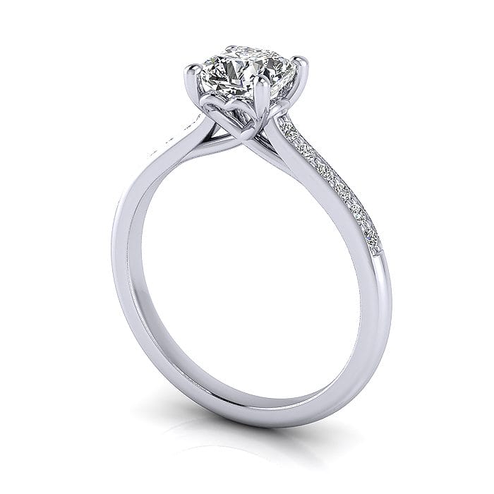 Engagement Ring, White Gold, Cushion Diamond, RSA1, 3D