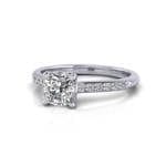Engagement Ring, White Gold, Cushion Diamond, RSA1, LF Engagement Ring, White Gold, Cushion Diamond, RSA1, LF