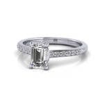 Engagement Ring, White Gold, Emerald Cut Diamond, RSA1, LF Engagement Ring, White Gold, Emerald Cut Diamond, RSA1, LF