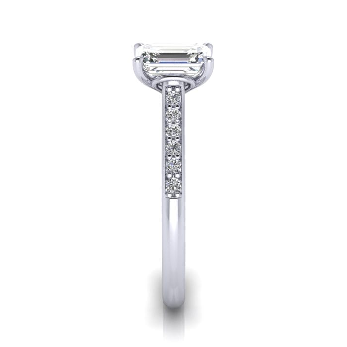 Engagement Ring, White Gold, Emerald Cut Diamond, RSA1, SV Engagement Ring, White Gold, Emerald Cut Diamond, RSA1, SV
