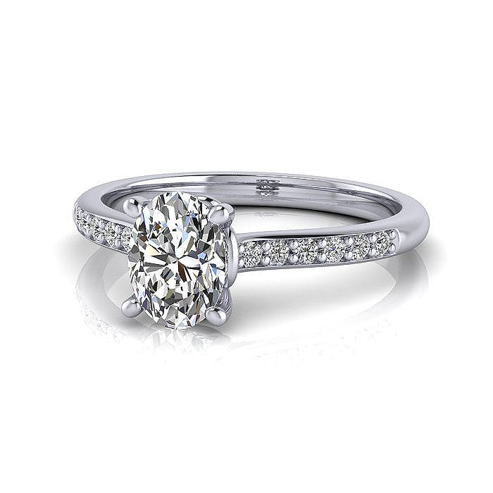 Engagement Ring, White Gold, Oval Cut Diamond, RSA1, LF Engagement Ring, White Gold, Oval Cut Diamond, RSA1, LF