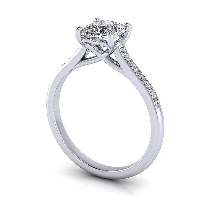 Engagement Ring, White Gold, Princess Cut Diamond, RSA1, 3D