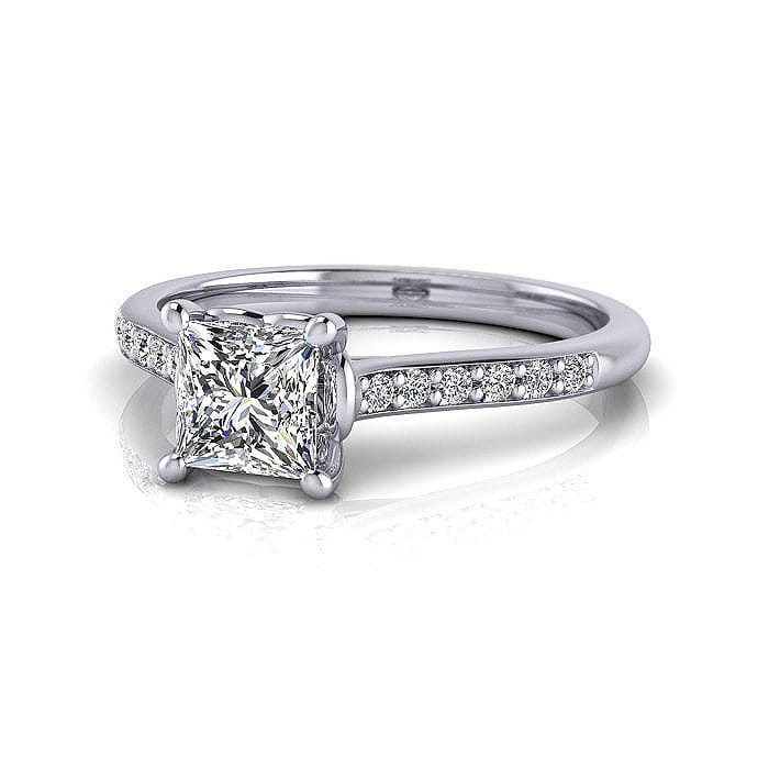 Engagement Ring, White Gold, Princess Cut Diamond, RSA1, LF