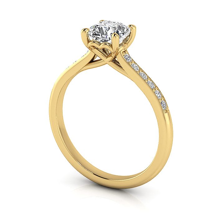 Engagement Ring, Yellow, Cushion Cut Diamond, RSA1, 3D Engagement Ring, Yellow, Cushion Cut Diamond, RSA1, 3D