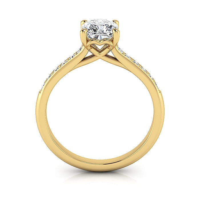 Engagement Ring, Yellow, Cushion Cut Diamond, RSA1, TF Engagement Ring, Yellow, Cushion Cut Diamond, RSA1, TF