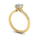 Engagement Ring, Yellow Gold, Asscher Cut Diamond, 3D