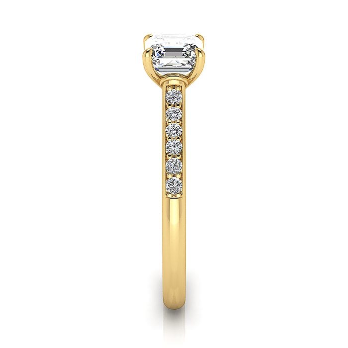 Engagement Ring, Yellow Gold, Asscher Cut Diamond, SV