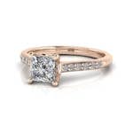 Engagement Ring, Rose Gold, Princess Cut Diamond, RSA1, LF