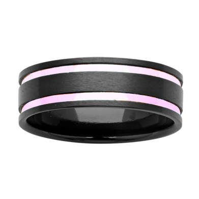 Black Zirconium Wedding Ring WG PDZ667