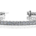 14kt White Gold 4.05ct Princess Diamond Tennis Bracelet DBSB847