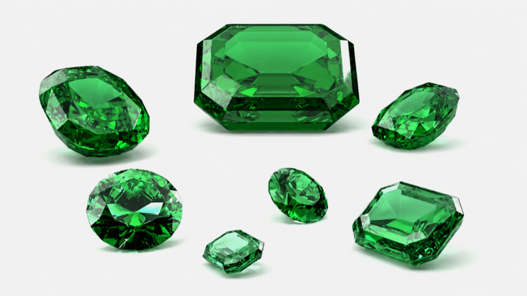 Different cuts of Emerald gemstone for engagement ring