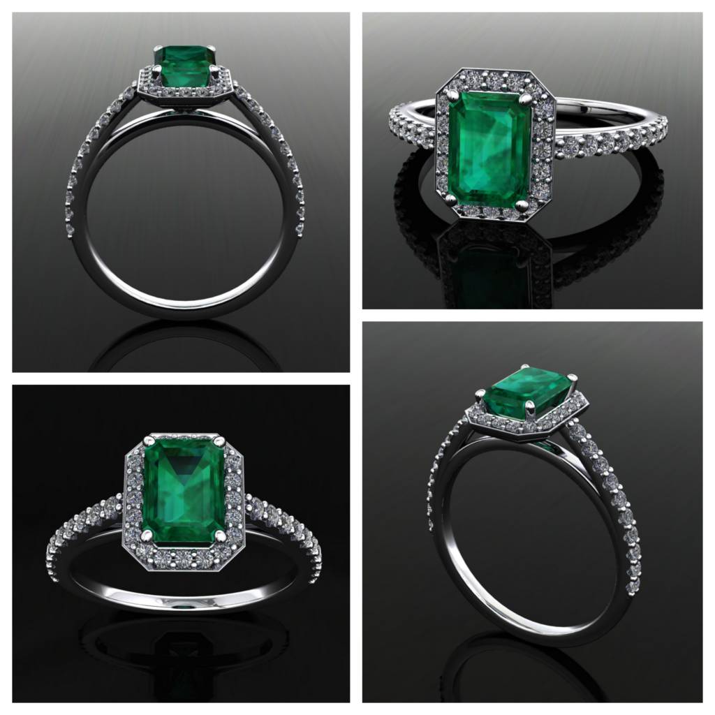 Emerald Engagement Ring 