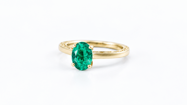 Emerald oval engagement ring