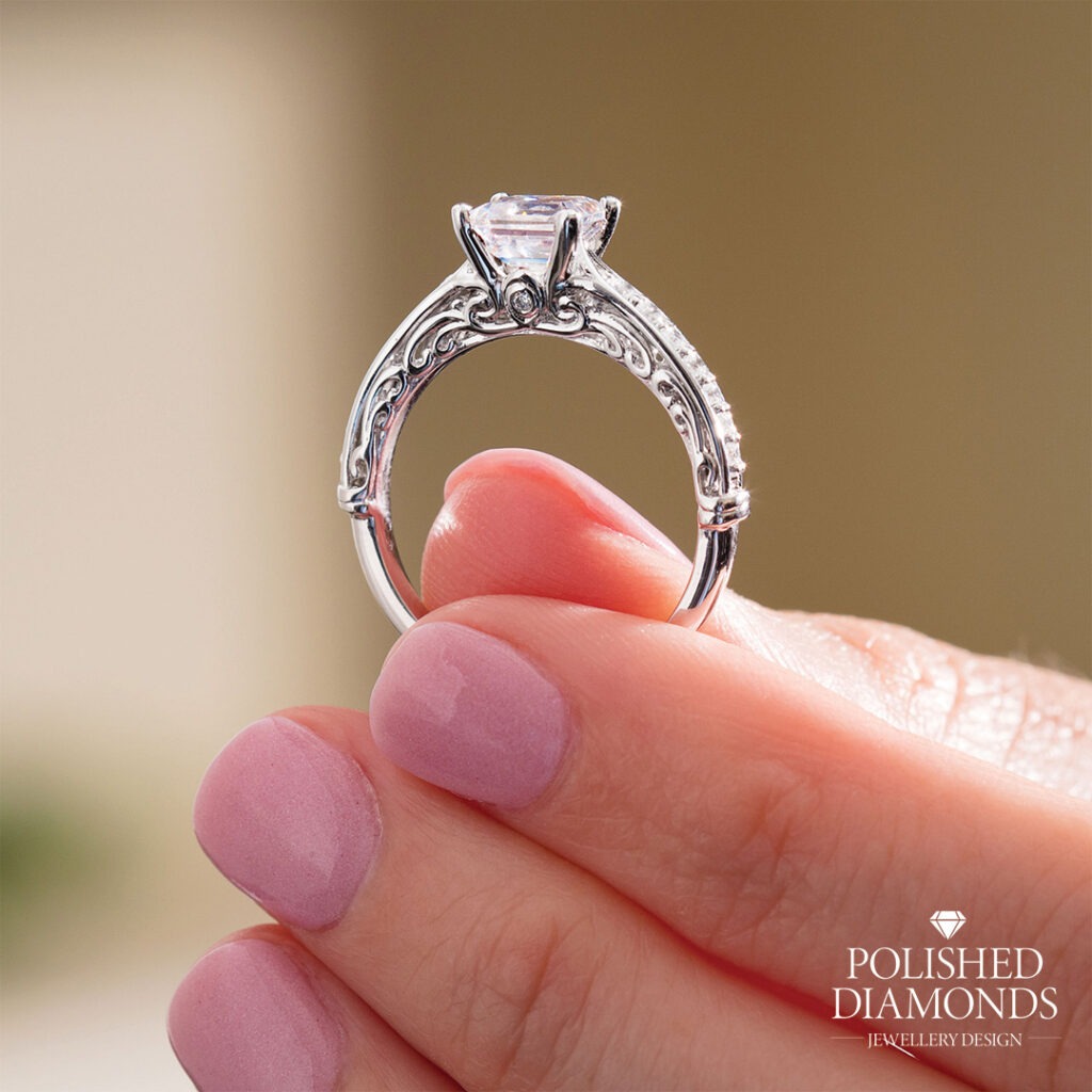 Filigree engagement ring