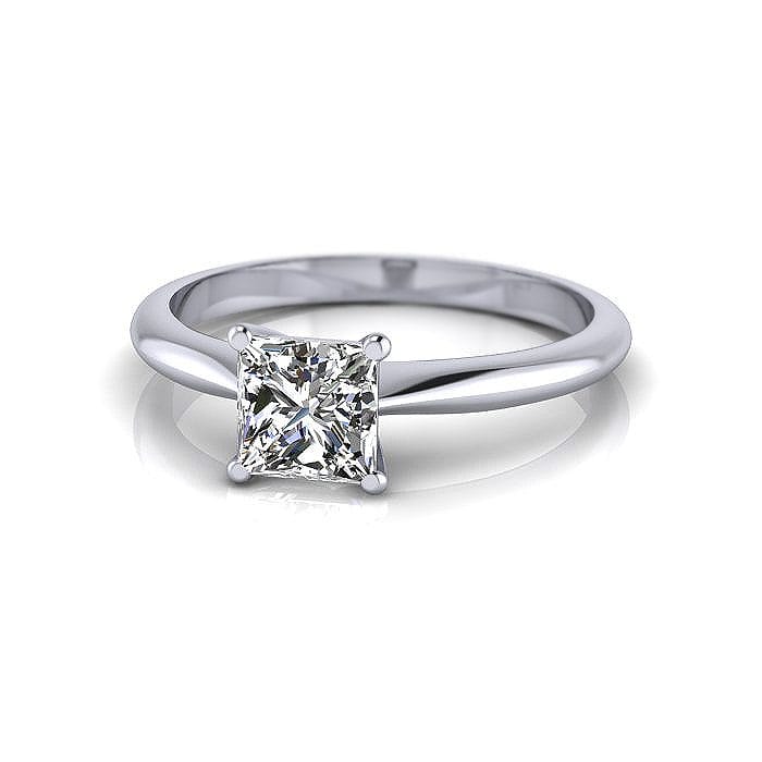 Engagement Ring, Princess Cut, RS13, Platinum, LF Engagement Ring, Princess Cut, RS13, Platinum, LF